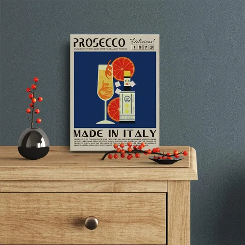 Miniatura 2 de Divertida impresión en lienzo de cóctel Prosecco Art Wall Painting Posters de 12 x 15 pulgadas, decoración moderna para el hogar, cocina, bar