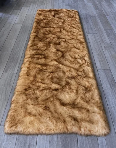 Miniatura 45 de LAMBZY Elegante y sofisticada alfombra rectangular de piel de oveja (beige, 2 x 3 pies)