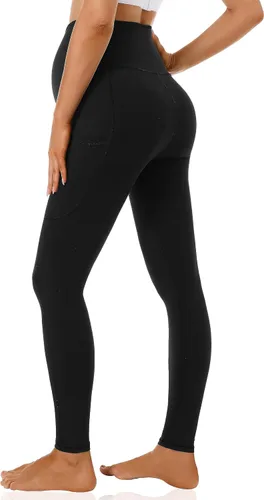 Miniatura 3 de V VOCNI Leggings de maternidad con bolsillos para mujer, leggings de yoga sobre el vientre, no se transparentan, pantalones de entrenamiento