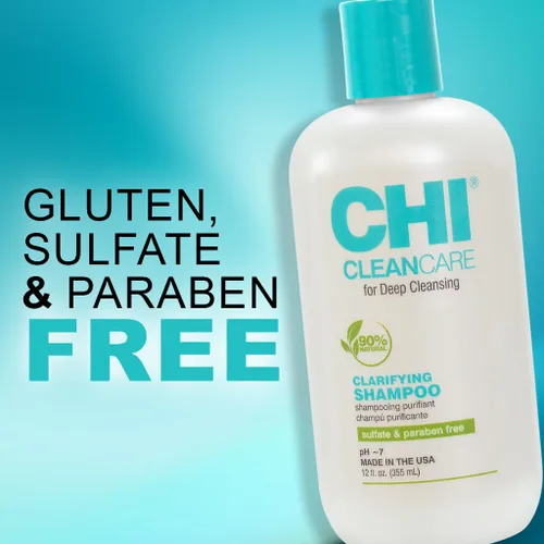 Miniatura 2 de CHI CleanCare Champú Clarificante, Limpia Profundamente el Cabello y el Cuero Cabelludo, Elimina la Acumulación y Restaura la Humedad del Cabello