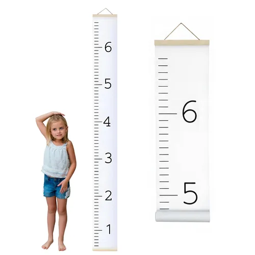 Miniatura 17 de Morxy Tabla de Crecimiento de Lona para Niños - Decoración de Pared Unisex para Habitación de Niños - Tabla de Medición de Altura - Cinta de Pared