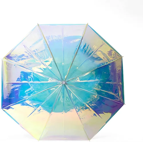 Miniatura 7 de FCTRY Paraguas holográfico de 46 pulgadas de ancho holográfico holográfico holográfico moderno duradero resistente al viento y a la intemperie
