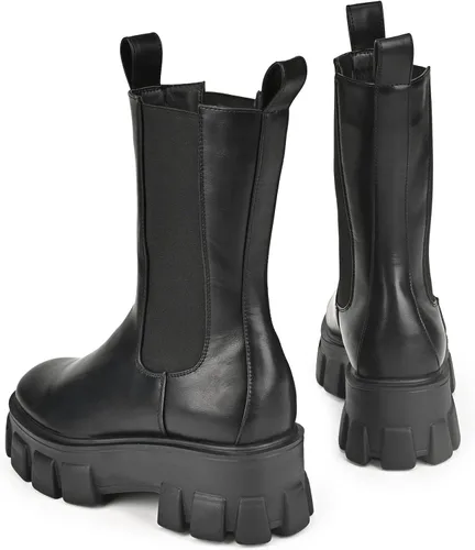 Miniatura 7 de READYSALTED Womens Mid Calf Cleated Chunky Platform High Ankle Fashion Boots ROTA