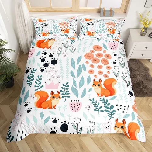Miniatura 35 de Erosebridal Juego de ropa de cama individual de animales de la selva para niñas y niños, funda de edredón de elefante oso, tigre, león, safari