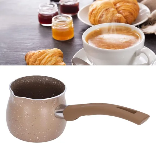Miniatura 8 de Sartén de leche antiadherente de 3.1 in, olla de café antiquemaduras de una sola manija, sartén antiadherente, mini olla de leche de cerámica (café)