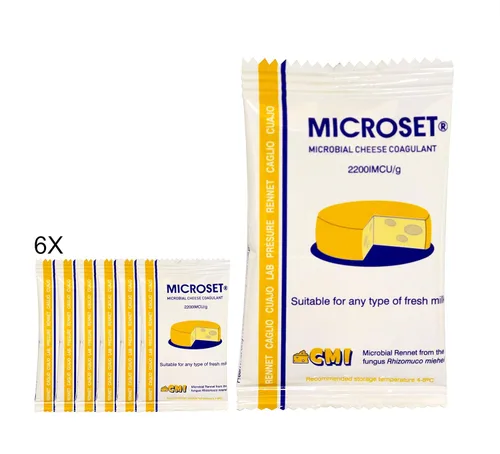 Microbial cuajo mezcla de queso coagulante microset cada sobre es de 0.18 oz | añadir 1 sobre a 4 galones (15 litros) de leche | Se puede utilizar