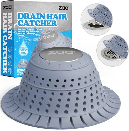 Miniatura 10 de zaa - Recogedor de pelo de drenaje de bañera, 1 paquete de protector de drenaje plegable de silicona para desagües emergentes y regulares de ducha