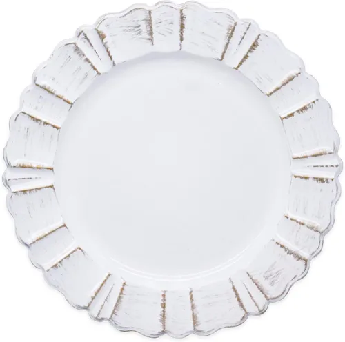 Miniatura 15 de Platos Base Plateados, Juego de 6 Platos Base para Servir para Mesa de Comedor, Boda, Eventos - 13 Pulgadas plateado (Round-Silver)