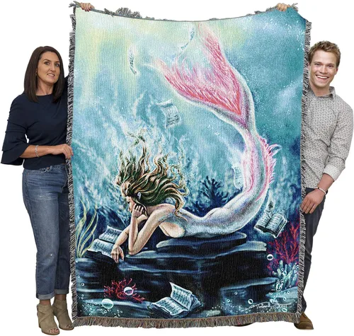 Miniatura 15 de Pure Country Weavers Brigid Ashwood - Manta de sirena con diseño de ruinas antiguas, manta tejida de algodón, hecha en los Estados Unidos