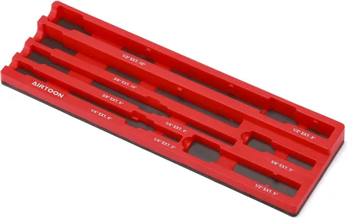Miniatura 2 de Soporte magnético de barra de extensión de 9 piezas, organizador de barra de extensión magnética, plástico ABS, 1/4", 3/8", 1/2" Drive, capacidad