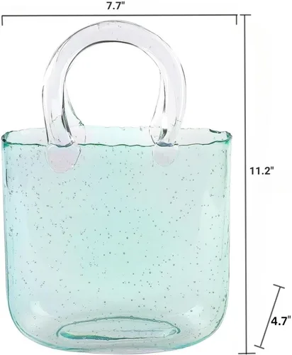 Miniatura 5 de Jarrón de cristal para bolso, bonito jarrón de cristal transparente para centros de mesa, dormitorio, decoración de mesa de oficina, eventos