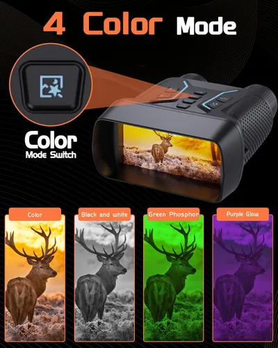 Miniatura 7 de Gafas de visión nocturna, prismáticos de visión nocturna 4K para adultos, pantalla HD de 4.5 pulgadas, tarjeta de 32 GB, zoom 8X para fotos