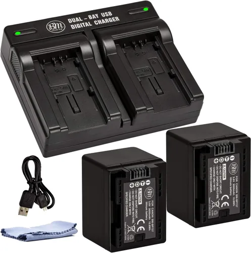 Miniatura 2 de BM Premium 2 baterías BP-727 y cargador dual para Canon Vixia HFR80 HFR82 HFR800, HFR70, HFR72, HFR700, HFR32, HFR300, HFR40, HFR42, HFR400, HFR50