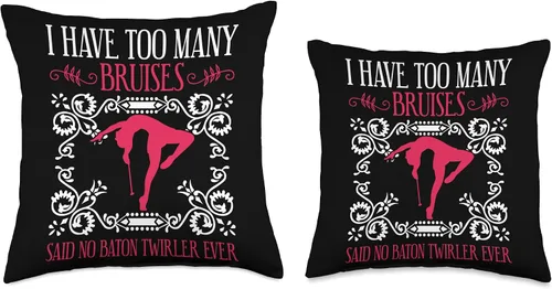 Miniatura 3 de Baton Twirling & Majorette Dance Designs Twirler Design for Baton Gymnastics Throw Pillow, 18x18, Multicolor