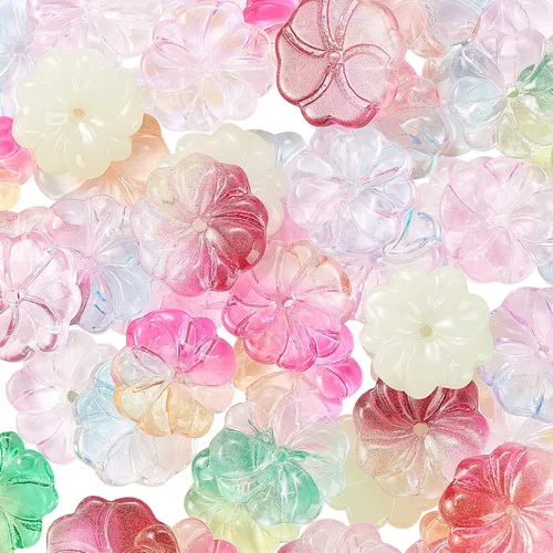 Miniatura 16 de LiQunSweet 100 cuentas de cristal checo transparentes de 10 colores, cuentas sueltas de hoja de trébol para hacer joyas y manualidades, 0.295 x