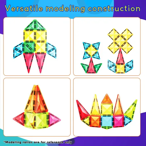Miniatura 7 de PicassoTiles Mini Diamond PTM12 - Azulejos magnéticos de construcción, bloques, juguete portátil y compacto, educación de STEM y temprana