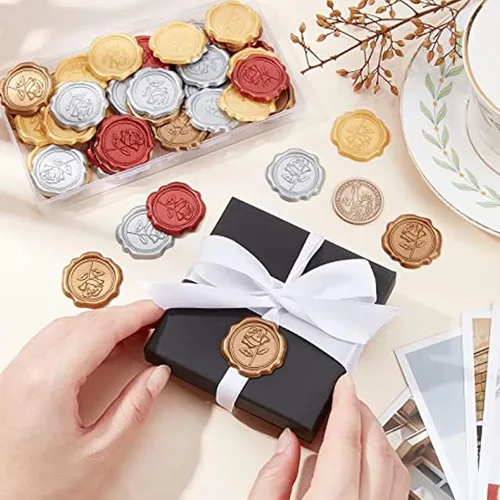 Miniatura 5 de Adhesivos de cera personalizados, sellos de cera adhesivos personalizados con diseño de logotipo, ideal para invitaciones de boda, sobre diario