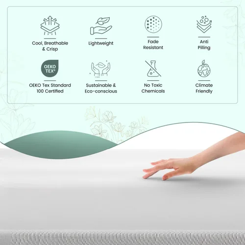 Miniatura 3 de Feather & Stitch - Juego de sábanas de 100 % algodón más suaves, ropa de cama de tejido percal de 300 hilos, bolsillo profundo de 16 pulgadas, Blanco