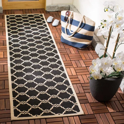 Miniatura 24 de SAFAVIEH Alfombra lavable al aire libre Courtyard Collection - 9 x 12 pies, beige y terracota, no desprende pelusa y fácil limpieza, ideal