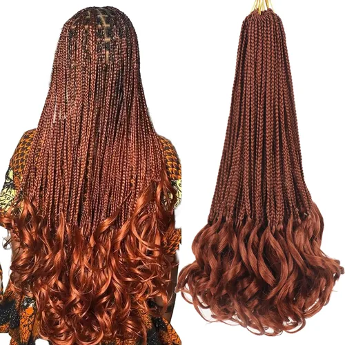 Miniatura 13 de Trenzas de ganchillo rizado francés T33, cabello pre-anillado 10 pulgadas, trenzas cortas rizadas francesas con extremos rizados, trenzas box
