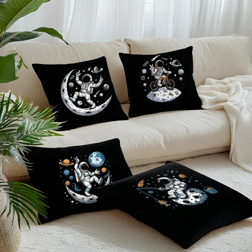 Miniatura 7 de SUPERDANT Juego de 4 calcomanías de plástico termotransferibles de astronauta, aviación, planeta, termotransferibles, para ropa, para camisetas