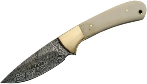 Miniatura 3 de Rite Edge SZCO - Cuchillo skinner de 7 pulgadas, cuchillo de caza con mango de hueso, hoja de acero de damasco y funda, cuchillo de bolsillo