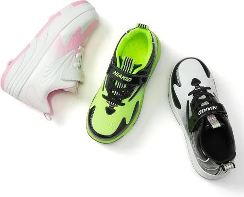 Miniatura 8 de Zapatos de Patines con Ruedas para Niños y Niñas Deporte al Aire Libre Moda Desmontables con 4 Ruedas Zapatillas con Ruedas Adecuados