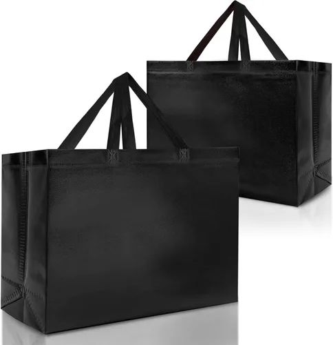 Nush Nush Bolsas de regalo negras extragrandes – Juego de 12 bolsas de regalo reutilizables XL con asas – Bolsa de regalo ideal para regalos de