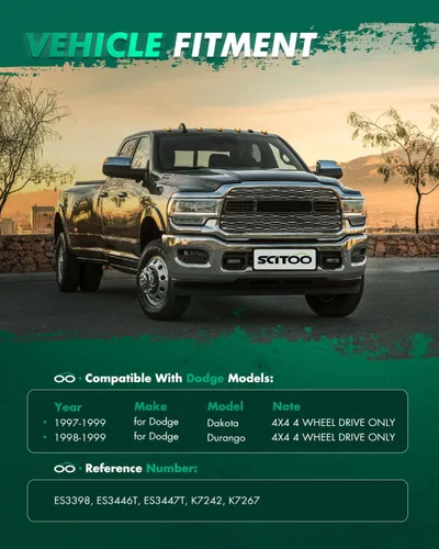 Miniatura 2 de SCITOO - Juego de 8 piezas de suspensión de 2 juntas inferiores de 2 bola inferiores, 2 interiores y 2 exteriores, para Dodge Dakota 1997-1999