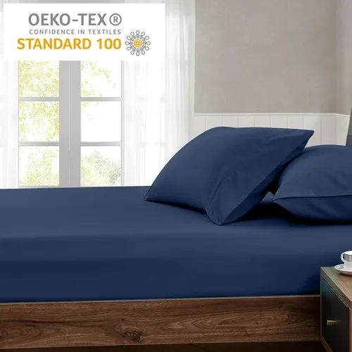 Miniatura 7 de FreshCulture Paquete de 2 sábanas bajeras individuales – Sábana bajera de calidad de hotel tamaño individual – Ultra suave y transpirable – Azul