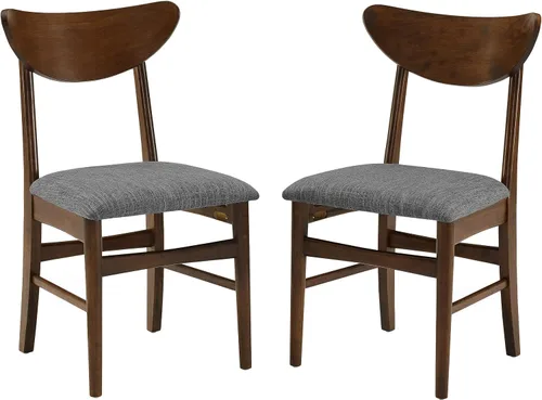 Miniatura 11 de Crosley Furniture Landon - Juego de 4 sillas de comedor de madera modernas de mediados de siglo con asiento tapizado, silla de cocina, bellota