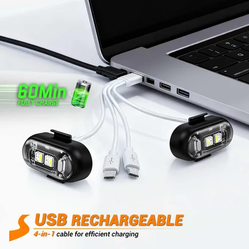 Miniatura 5 de 8 luces estroboscópicas LED inalámbricas, luz estroboscópica LED inalámbrica de alto brillo, 8 colores, 10 modos de flash, carga USB, impermeable