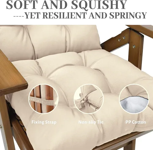 Miniatura 3 de Adirondack - Cojín para silla mecedora, de algodón PP de alta elasticidad, acolchado para respaldo de asiento, para interiores y exteriores
