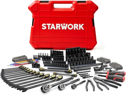 Miniatura 2 de STARWORK TRUE MECHANIC™ Juego de herramientas mecánicas de 305 piezas con juego de llaves de trinquete reversibles de 120 dientes, 1/4", 3/8", 1/2