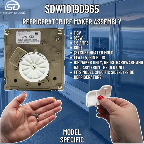 Miniatura 4 de Supplying Demand W10190965 W10190966 Ensamblaje de refrigerador para máquina de hielo de reemplazo. No incluye brazo de descarga. Modelo específico