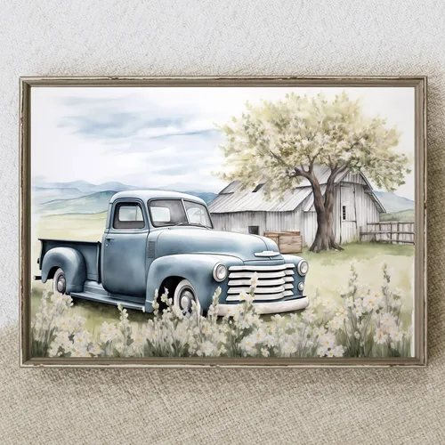 Miniatura 27 de BACKYMRJCART Arte de pared vintage de paisaje de campo de flores silvestres, paisaje, paisaje rústico, arte de pared, naturaleza, prado, pintura