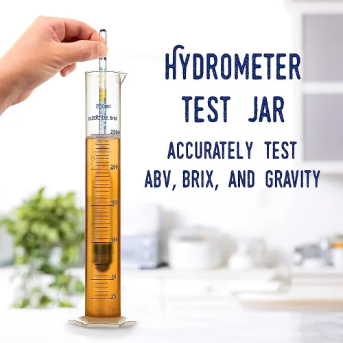 Miniatura 4 de Tarro de prueba de hidrómetro de 8.5 fl oz, cilindro de medición, prueba de cerveza casera, vino, aguamiel, sidra, fácil de usar y leer