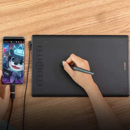 Miniatura 6 de Tableta de Dibujo HUION Inspiroy H610X de 10x6 Pulgadas, Tableta Gráfica Grande con Lápiz Digital sin Batería para Arte Digital y Diseño Gráfico