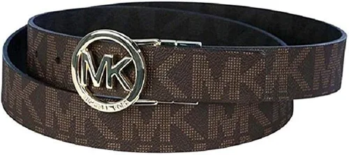 Miniatura 5 de Michael Kors Cinturón reversible para mujer, blancomarrón, hebilla dorada Mk, BlancoMarrón