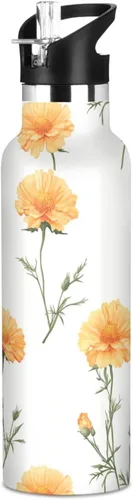 Miniatura 17 de Sport Insulated Water Bottle with Leak Proof Spout Lid Vacuum Insulated BPA-Free Leak Proof for Travel, Camping, Sports, Rustic Daisy Beige
