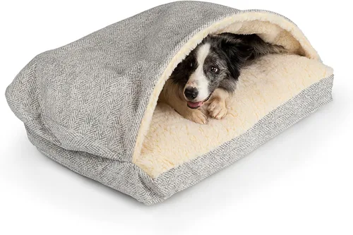 Miniatura 24 de Snoozer Pet Products Cama de lujo para perros estilo cueva rectangular con microserraje, pequeña, antracita
