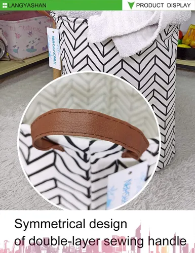 Miniatura 3 de Cesta de Ropa Sucia de Tela de Lona Plegable Organizadora para Contenedor de Almacenamiento Contenedores de Juguetes Cestas de Regalo Ropa