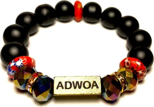 Miniatura 84 de Pulseras africanas tradicionales con nombre nacido en el día para mujeres de Ghana, materiales naturales, ajuste cómodo y holgado