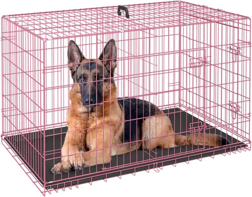 Miniatura 27 de FDW Jaula para perros con doble puerta, jaula plegable de alambre de metal de 36 pulgadas con bandeja extraíble y panel divisor, jaula para mascotas