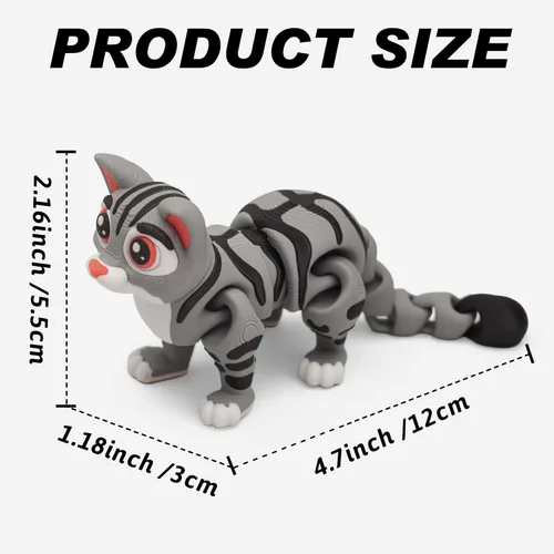 Miniatura 81 de Yipintang Criaturas Impresas en 3D Animales Flexibles - Juego de Animales Fidget de 7 Pulgadas para Decoración de Estantes (Pareja de León Adulto)