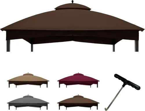 Miniatura 13 de Coastshade - Cubierta de repuesto para cenador de parrilla modelo #L-GG001PST-F, toldo de barbacoa de 8x5, solo para cenadores de parrilla (gris)