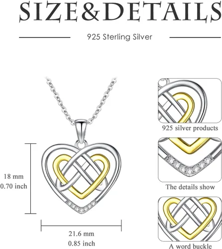 Miniatura 3 de LWXIE Diamond Heart Necklace 925 Sterling Silver Sea Turtle Flamingo Fox Rose Flower Mushroom Frog Teddy Bear Gymnast Butterfly Feet Three Hearts