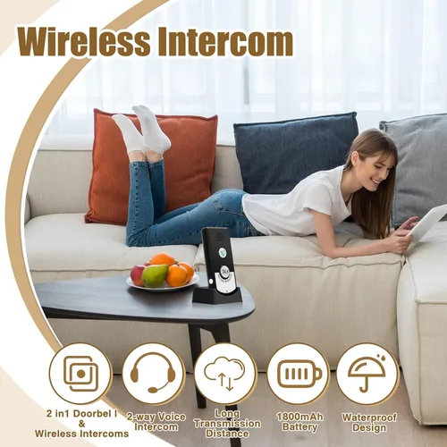 Miniatura 2 de Intercomunicadores para el hogar, intercomunicador de 2 vías, sistema de intercomunicación súper largo alcance, 1,345.1 ft a 1,607.6 ft sistema