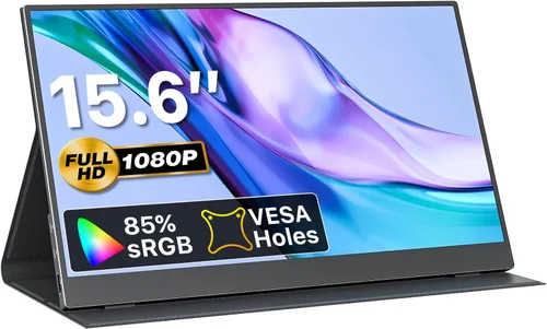 VisionOwl Monitor portátil de 15.6 pulgadas 1080P FHD 85% sRGB segunda pantalla, USB-C HDMI HDR FreeSync Monitor de viaje para laptop, MacBook, PC,