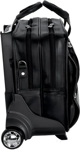 Miniatura 2 de McKleinUSA, P Series, Franklin, cuero vacuno de grano superior, cuero de 17 pulgadas, maletín para portátil con ruedas desmontables, color negro